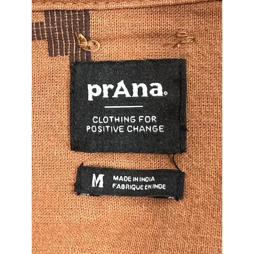 Prana Embroidered Shirt Womens Medium Long Sleeve Boho Festival Artisan
